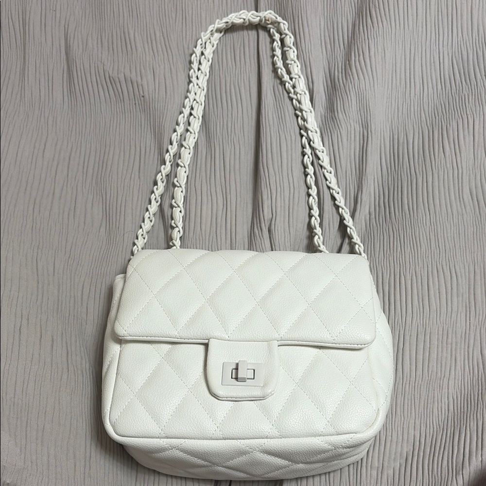 White Quilted Crossbody Bag